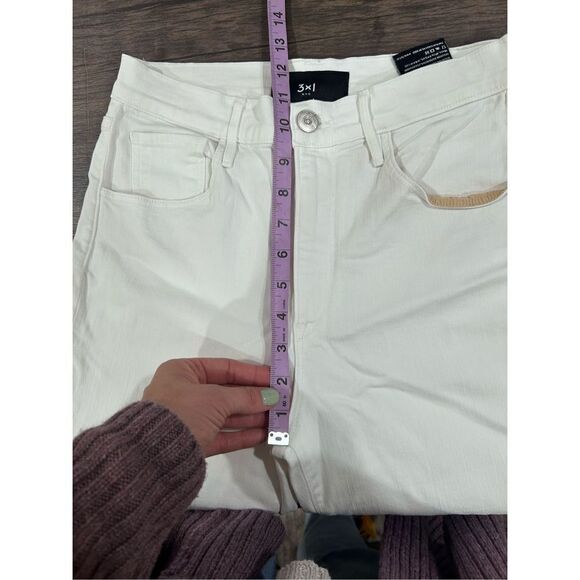 3x1 Made Here Button & Zip Fly Five Pocket Style Flat Front Jeans White Size 28 - Picture 10 of 12